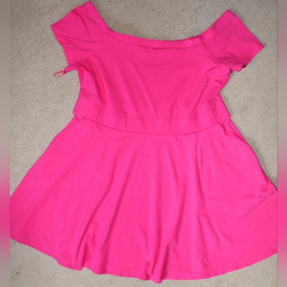 torrid Dresses & Skirts - NWT Torrid Off-Shoulder Skater Dress – 4X | Pink Peacock, Stretch Mini